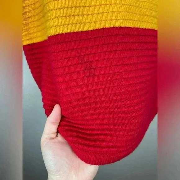 UNIF Women's Small Crayola Sweater Stripe Primary Color Block Mock Neck Emma Cha - Picture 11 of 16